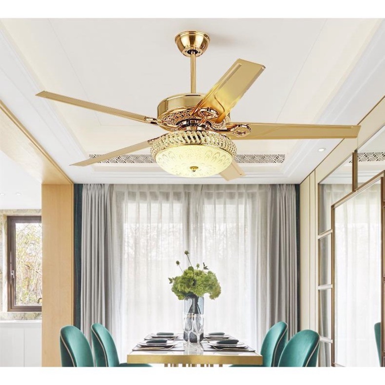 {BH 5 năm - Động cơ DC 6 cấp độ gió } Quạt trần đèn cánh hợp kim nhôm, đèn led 3 as, đảo chiều hút ẩm, ĐK từ xa GRE94 DT
