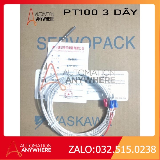 PT100 3 DÂY -200-450 ĐỘ C CẢM BIẾN NHIỆT ĐỘ,DÂY 2M CHỊU NHIỆT,HÓA CHẤT