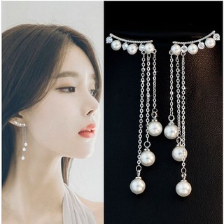 Bông tai cánh tiên tua rua đính hạt tròn BT64