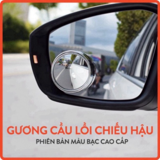 Gương Cầu Lồi Ô Tô FREESHIP  Gương Cầu Lồi Xe Máy, Có Viền, Gắn Kính Hậu Xóa Điểm Mù, Xoay 360 Độ