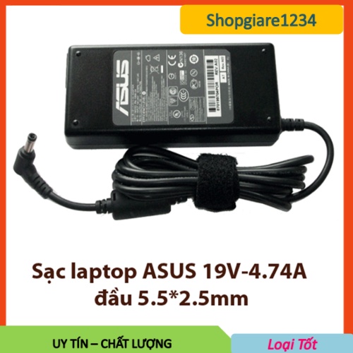 Sạc Laptop Asus 19V/ 4.74A đầu to 5.5 x 2.5mm zin cao cấp - sạc máy tính asus - sạc asus chân to / chân thường