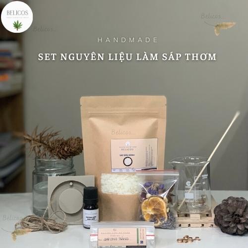 Set nguyên liệu làm sáp thơm hoa khô treo tủ (4-5 thỏi) - Mùi hương tự chọn