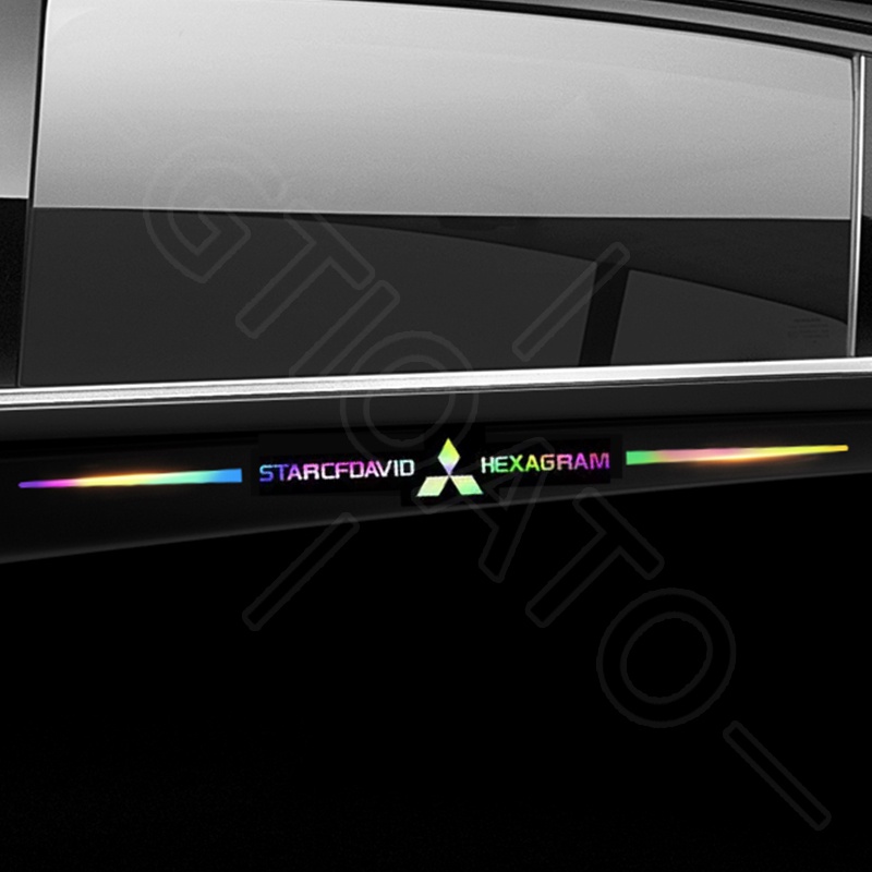 GTIOATO HìNh DáN Xe Decal DáN Xe Bảy Màu Nhãn Dán Phản Quang GiấY DáN Xe Tem Logo DáN Xe DáN Xe PhảN Quang Dán Trang Trí Xe Hơi Trang Trí Ô Tô For Mitsubishi L300 L200 Xpander Cross Outlander Attrage Xpander Lancer Space Star Mirage Mirage G4