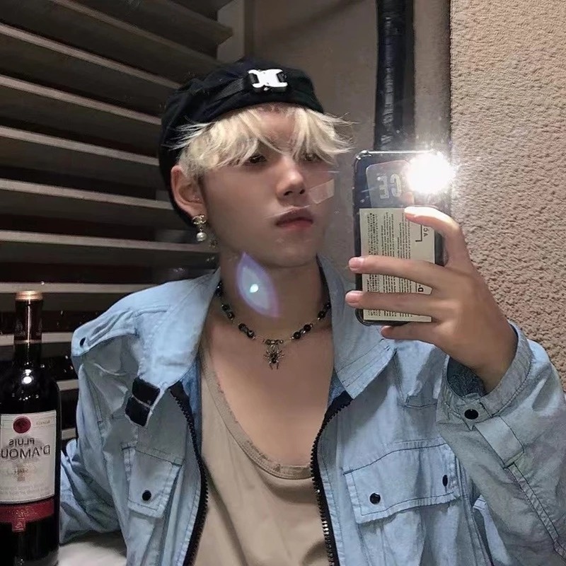 Vòng cổ Chuỗi Xích Mặt Nhện Đính Đá Pha Lê Phong Cách Hip Hop Unisex