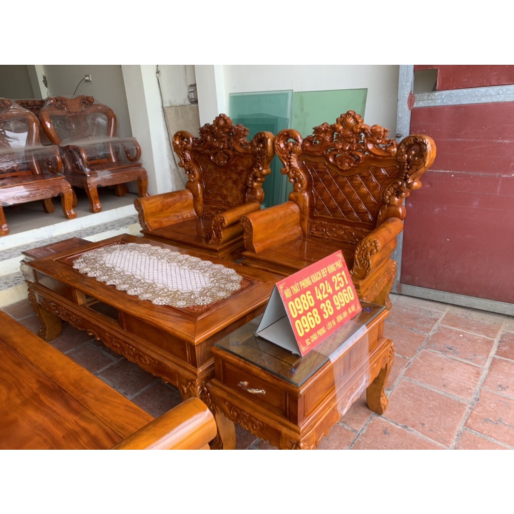 Bộ bàn ghế Hoàng Gia gỗ xà cừ