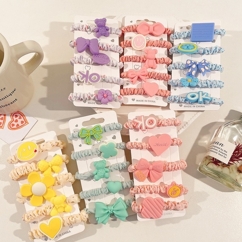 SET 05 Dây Buộc Tóc HGVN Charm Siêu To Đáng Yêu Cho Bé