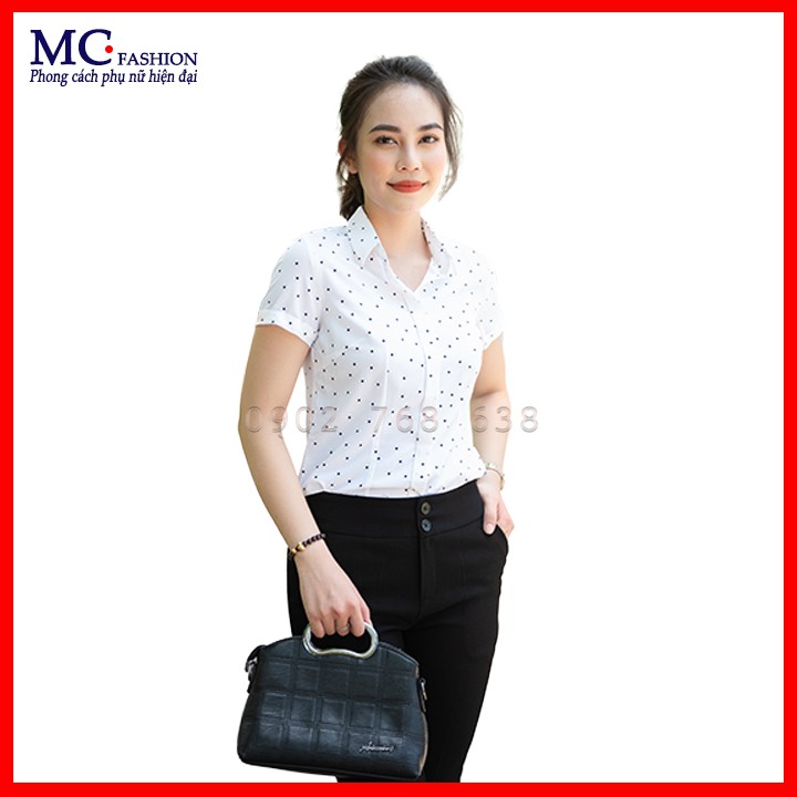 Áo sơ mi công sở nữ chấm bi mc fashion a0257