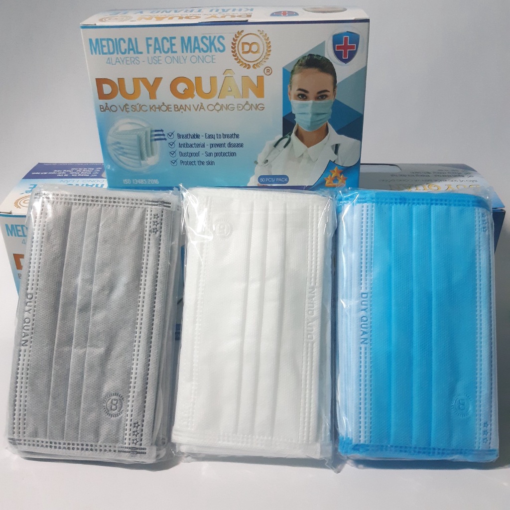 [Sale 3 Ngày]Khẩu Trang Y Tế 4 Lớp Kháng Khuẩn Và Không Kháng Khuẩn Duy Quân Xuân Lai hộp 50 Chiếc | BigBuy360 - bigbuy360.vn