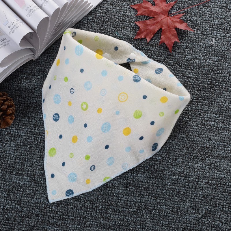 [LOẠI ĐẸP] COMBO 10 Khăn Yếm Xô Tam Giác In Hình Ngộ Nghĩnh Có Cúc Bấm Hàng Carter