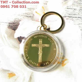 Móc khóa Xu Hình Chúa Mạ Vàng In Màu; Dùng để treo vào chìa khóa, làm tăng tính thẩm mĩ-TMT Collection-SP002388