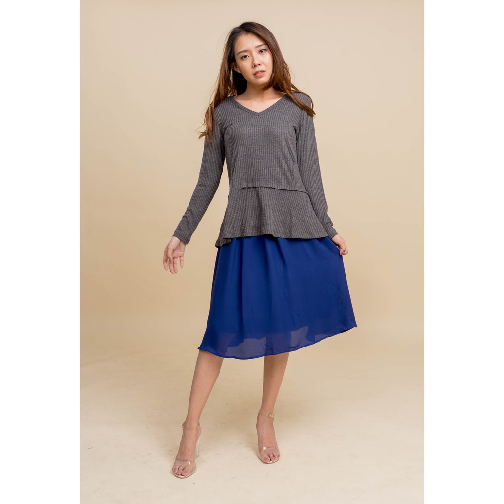 ÁO THU ĐÔNG CỔ V VẠT BÈO A014