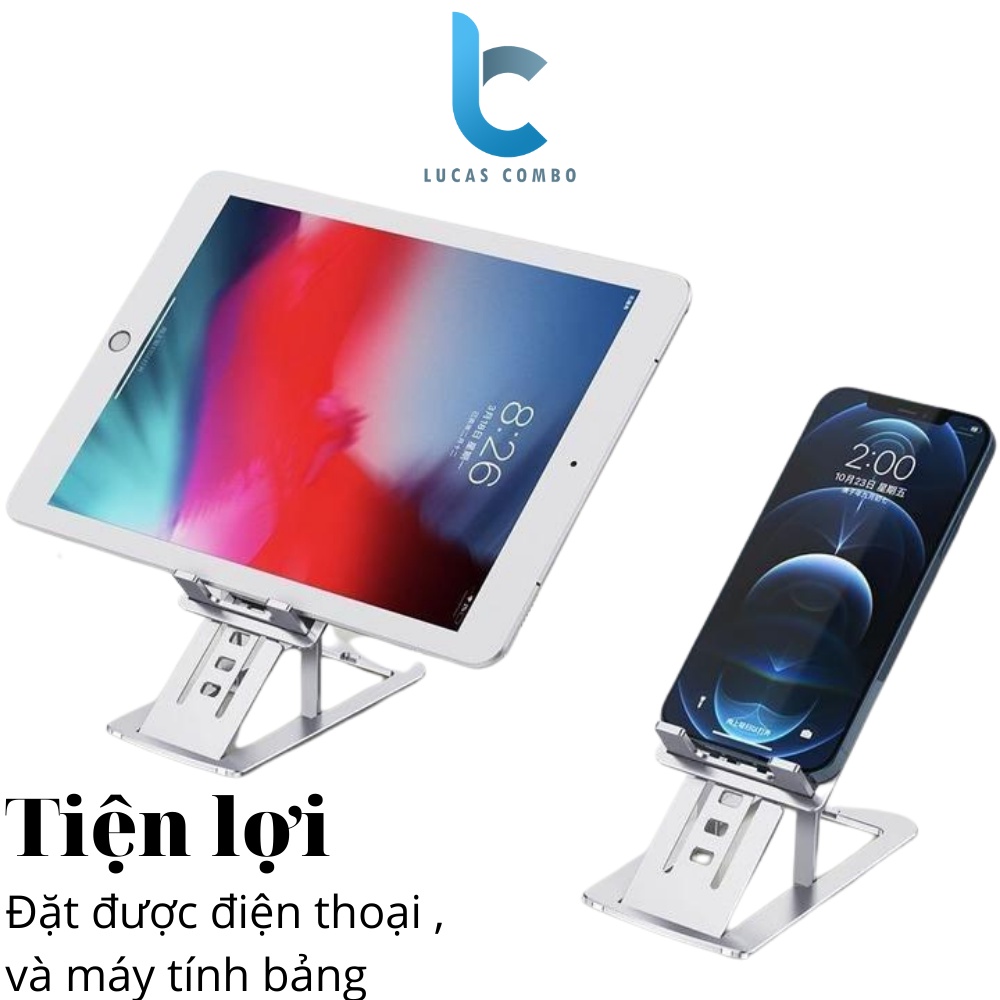 Stand/ Giá Đỡ Nhôm IPHONE, IPAD Lucas Slender Siêu Mỏng Tăng Chỉnh 7 Nấc Độ Cao