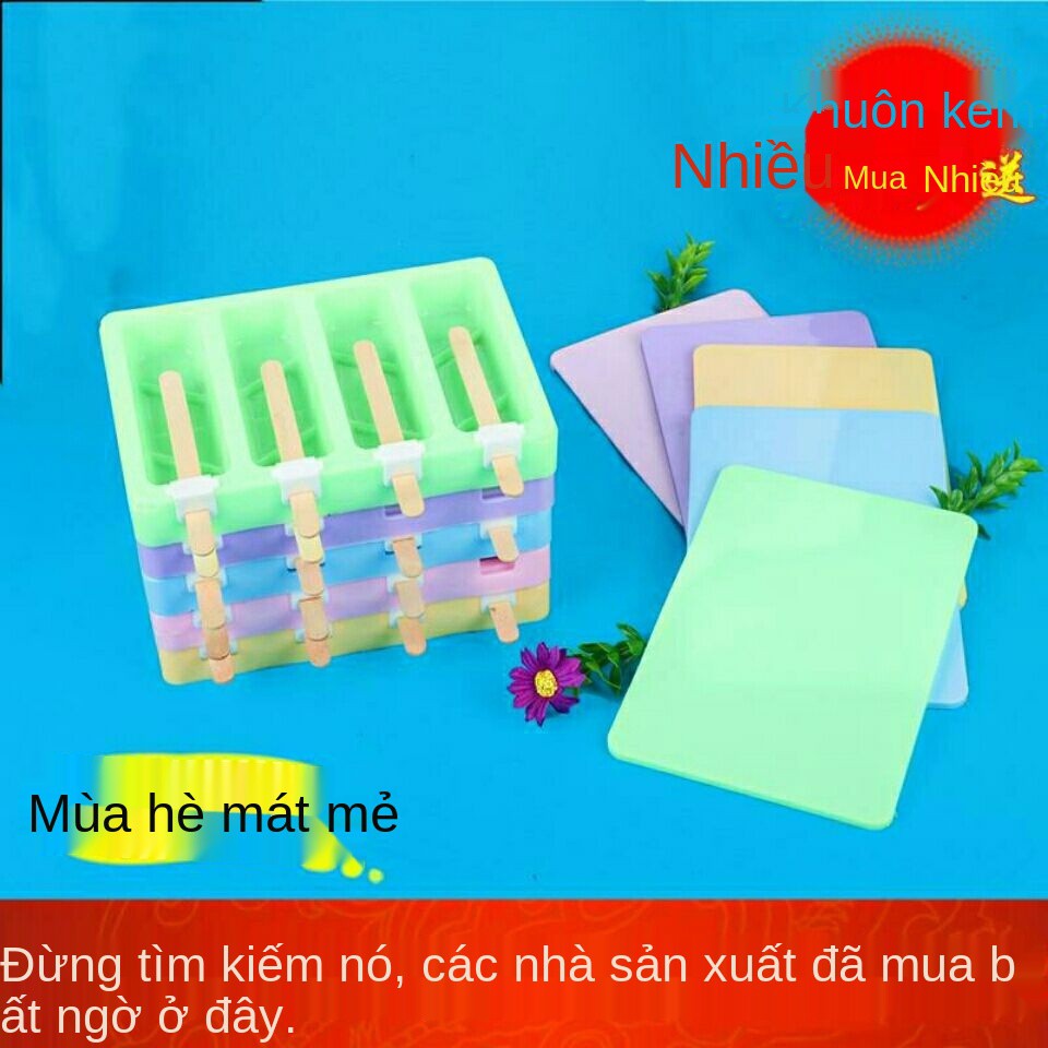 [ Mua miễn phí que gỗ] Kem tự làm Khuôn Sorbet hoạt hình Khay đá gia dụng;