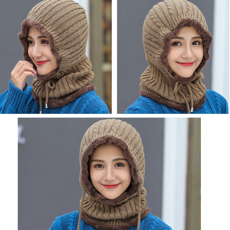 Mũ len trùm cổ lót nỉ bông siêu ấm,mũ len mùa đông ngày rét đậm và đi phượt