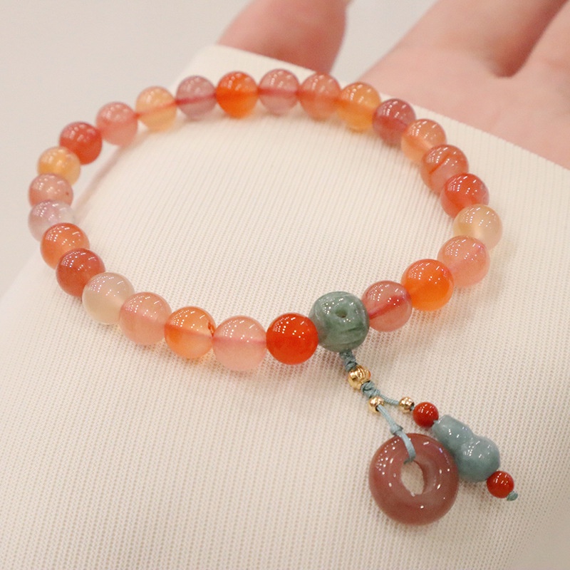 [Hàng Mới Về] Vòng Tay Hạt Mã Não Và Hồ Lô Thiết Kế Niche Thời Trang Mùa Thu Cho Nữ