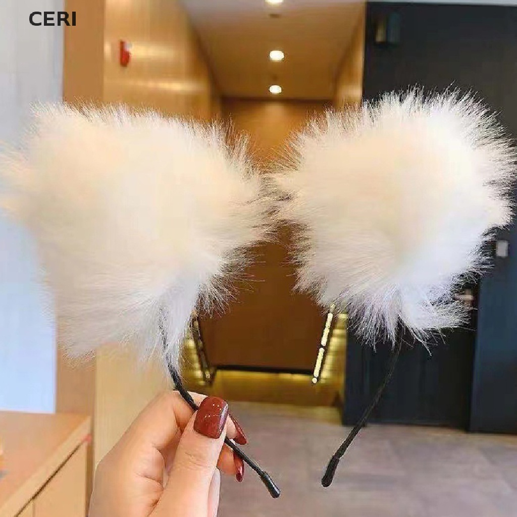 Băng Đô Cài Tóc Hình Tai Mèo Bằng Lông Nhung Dễ Thương Xinh Xắn