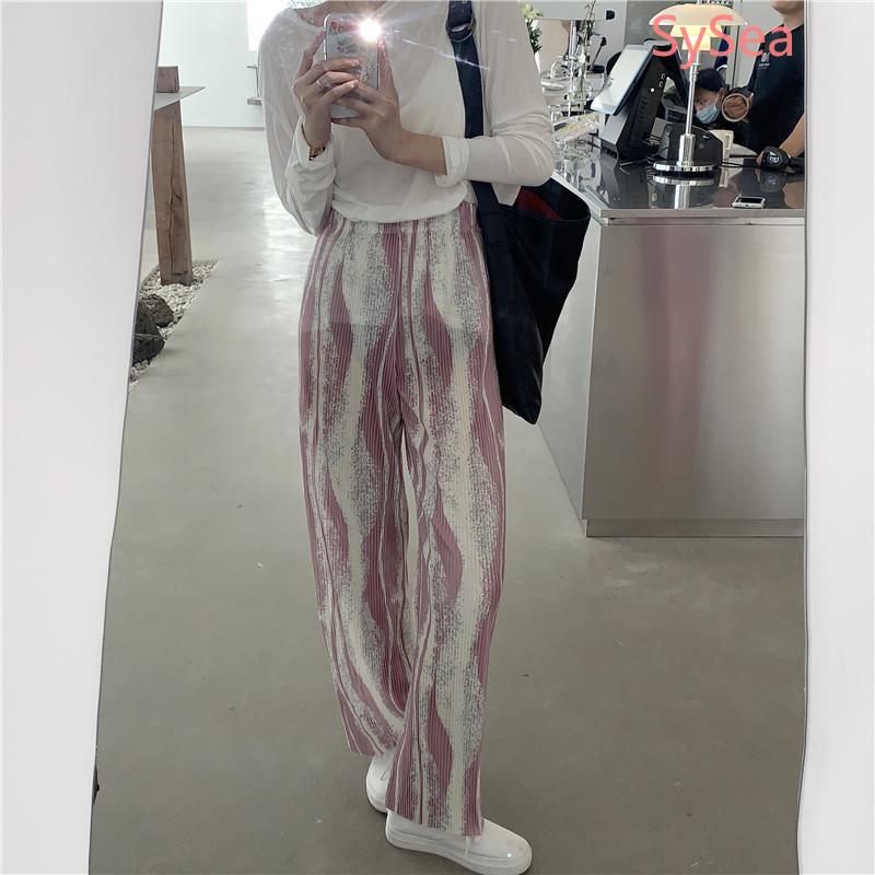 Women Autumn Pleated Casual Pants Student Thin Section Wide Leg Pants | BigBuy360 - bigbuy360.vn