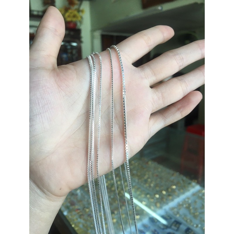 Dây chuyền hộp vuông cho nữ chuẩn bạc 925 giá tốt
