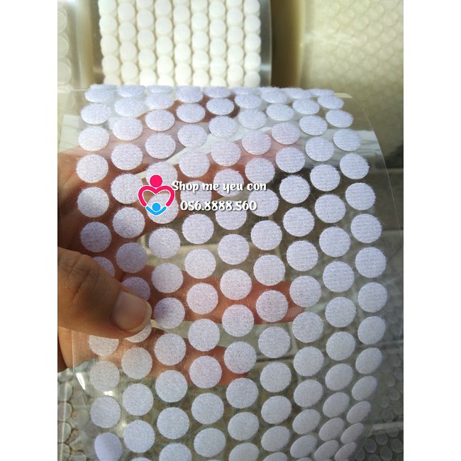 Set 100 cặp verclo băng dính nhám gai TRONG SUỐT KHÔNG CHE HÌNH