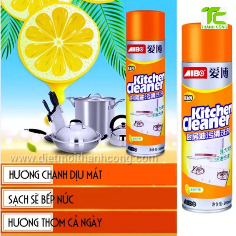 Bình xịt vệ sinh bếp bọt tuyết đa năng Kitchen Clear chai 500ml