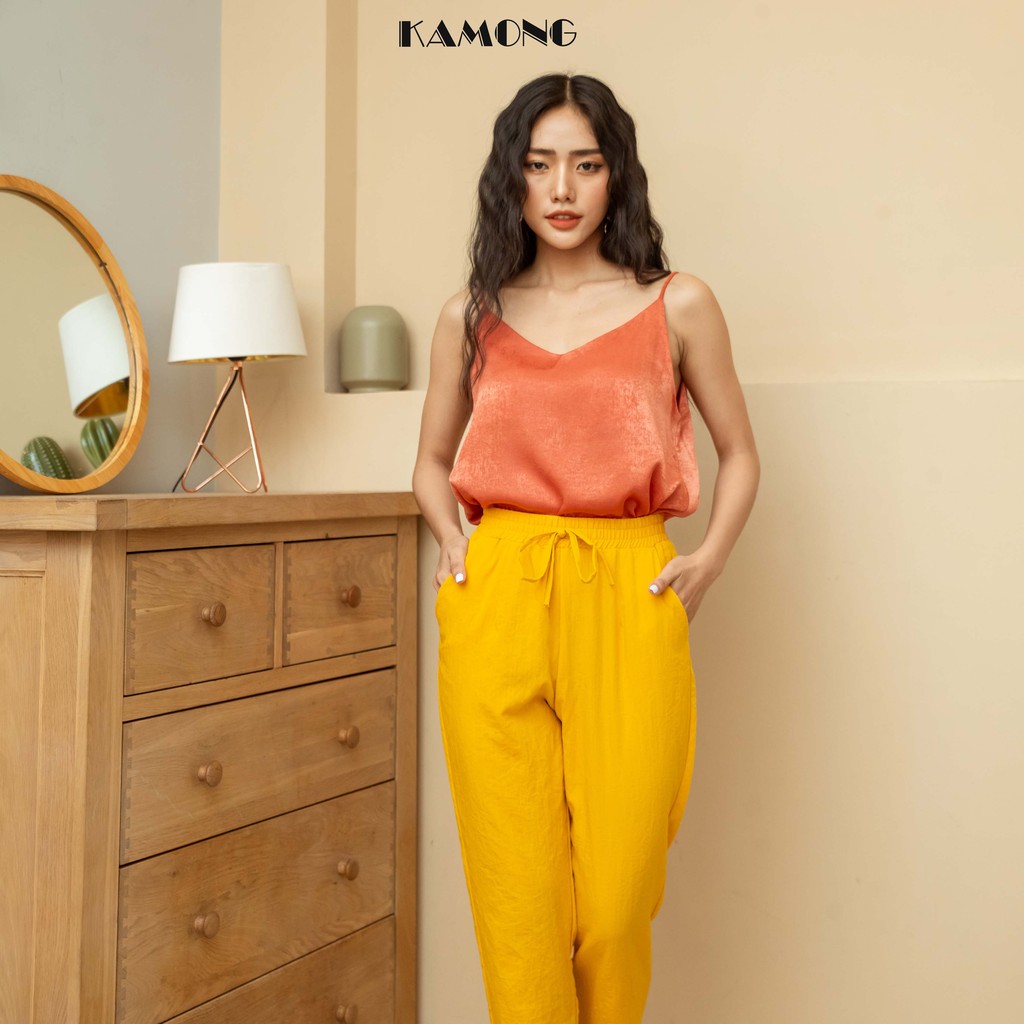 Quần baggy nữ lưng thun KAMONG chất linen xước đủ màu, đủ size Q005 | BigBuy360 - bigbuy360.vn