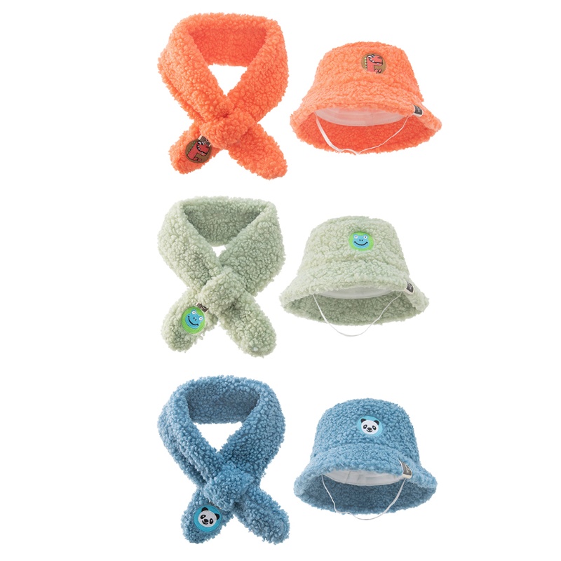 Set 2 Món Nón Khăn Choàng Cổ Giữ Ấm Mùa Đông Cho Bé 0-2 Tuổi