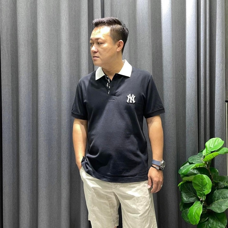 (Hàng xuất xịn)Áo polo đen trơn cổ điền