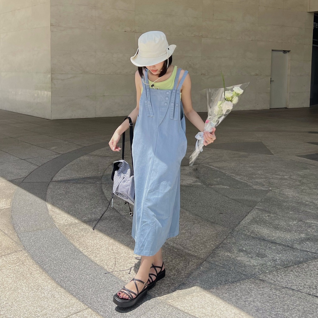 Váy yếm kaki form dài LENCLOTHING 8243