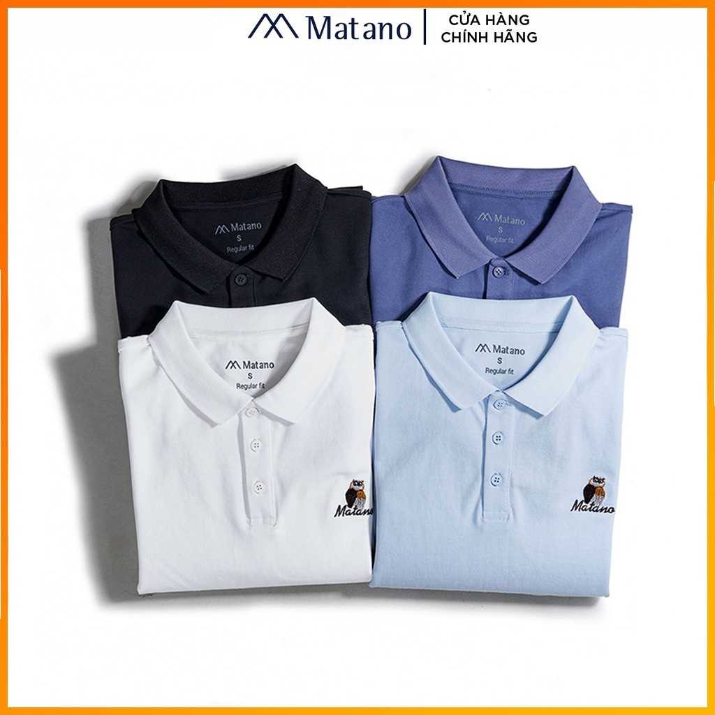 Áo thun polo nam cá sấu MATANO - Áo phông nam có cổ trụ bẻ, vải cotton cao cấp chính hãng, thêu họa tiết chim đẹp 027