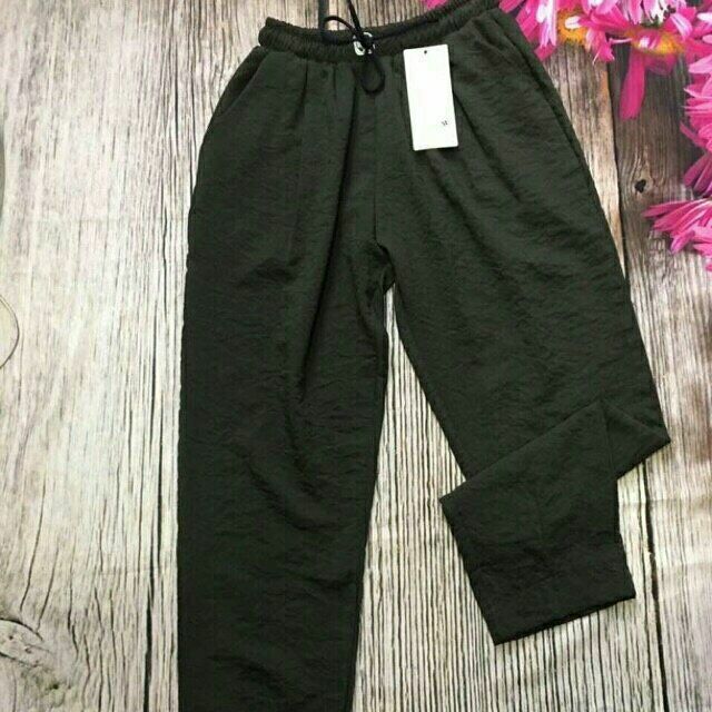 Quần baggy dây rút cạp chun vải đũi | BigBuy360 - bigbuy360.vn