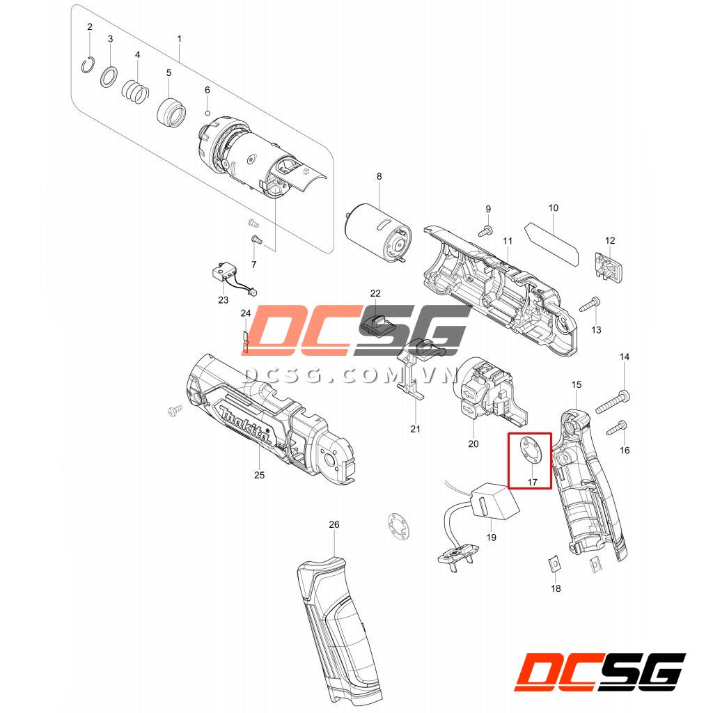 Đệm khóa DF010D/ DF012D/ TD021D/ TD022D Makita 267803-7 | DCSG