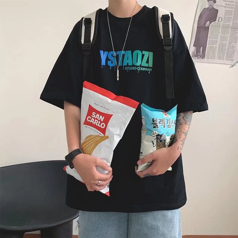 Áo Thun Cổ Tròn Tay Nửa In Chữ Phong Cách Hip Hop Thời Trang Mùa Hè Dành Cho Couple 2022