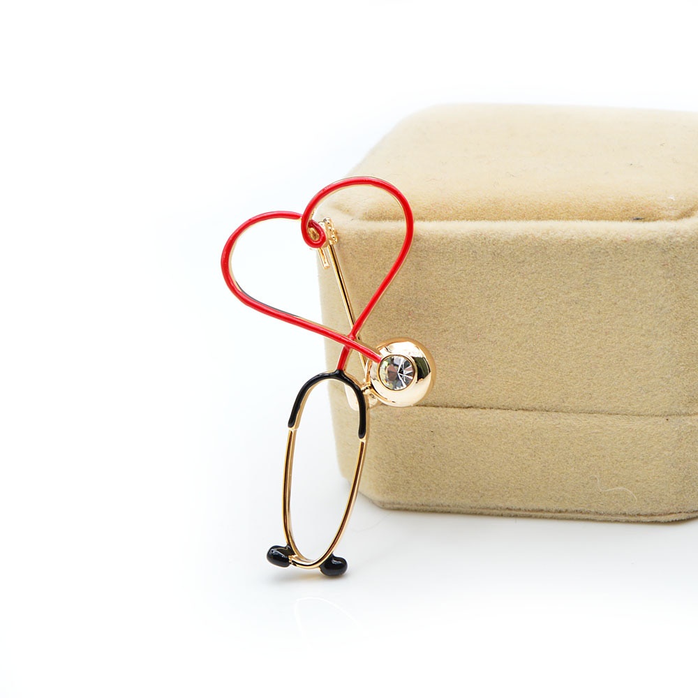 Ghim Cài Áo Hình Nhịp Tim Bằng Đồng Tráng Men BR10-0072