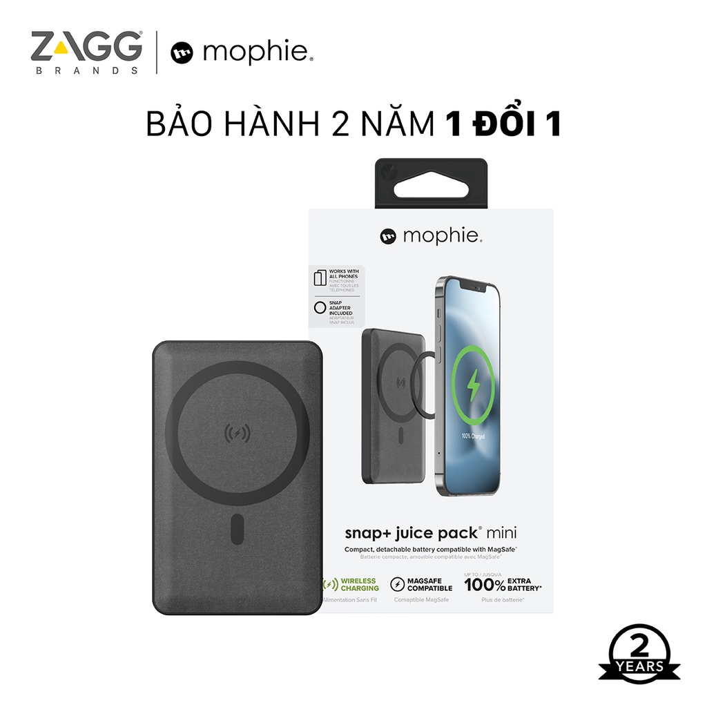 [Mã SKAMEL045M giảm 10% đơn 200K] Sạc dự phòng Mophie Snap+ 5,000mAh - Hàng chính hãng