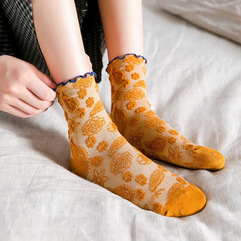 Vớ Thể Thao Co Giãn Họa Tiết Hoa Nhiều Màu Sắc Phong Cách Đường Phố Hàn Quốc VANES1 Cho Nữ