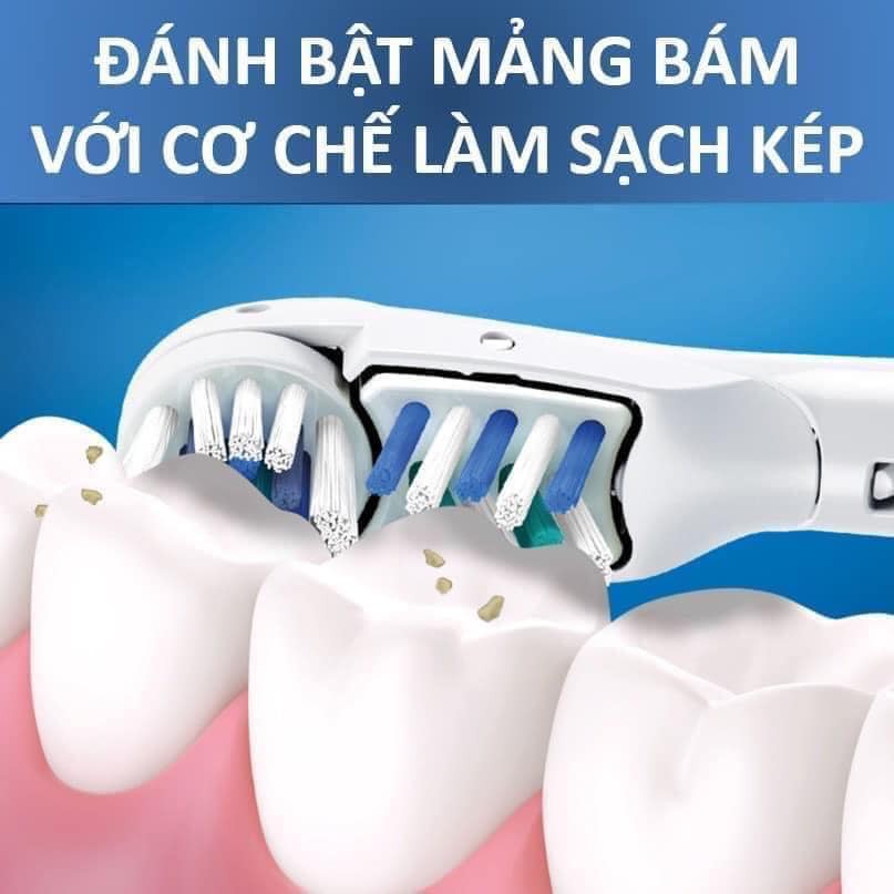 Bàn Chải Điện Oral B Cross Action Chải Sạch Răng Trắng Bóng Chống Mảng Bám Hạn Chế Cao Răng