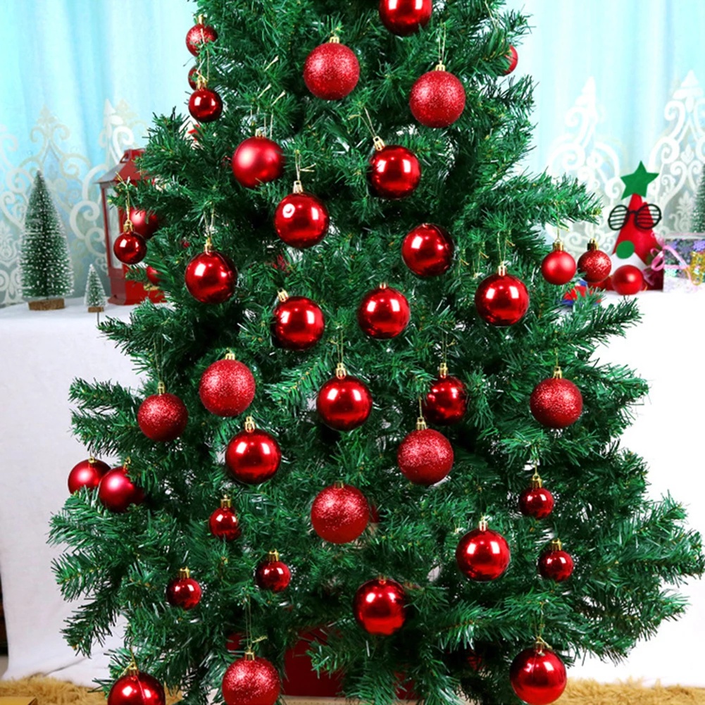 Set 24 Trái Châu Nhiều Màu Sắc Trang Trí Cây Thông Noel