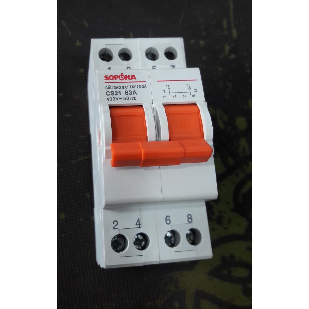 Aptomat đảo chiều Sopoka 2P 63A  - Changeover Switch