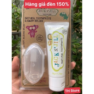 Bill, hàng Air Bộ bàn chải Silicone siêu mềm và kem đánh răng hữu cơ tự nhiên Jack N' Jill, freeship, nuốt an toàn