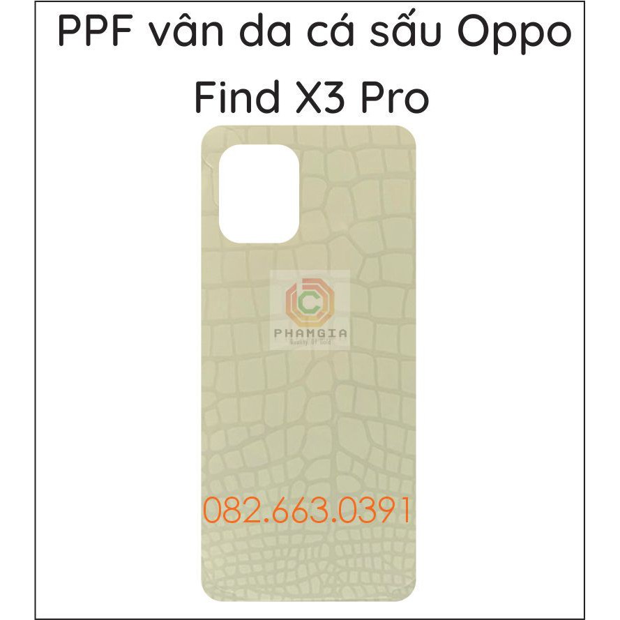 Miếng dán PPF vân da cá sấu dành cho Oppo Find X3 Pro