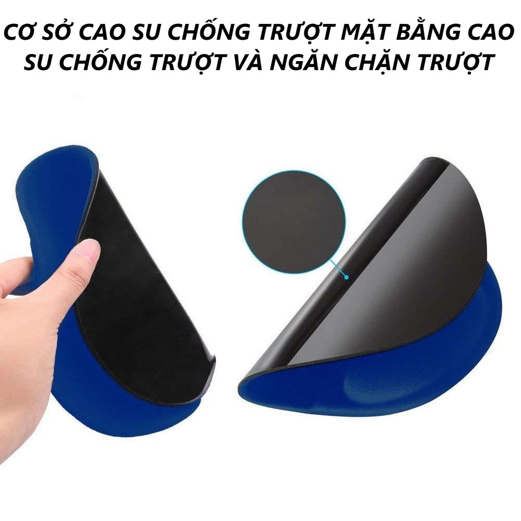 Miếng lót chuột có đệm tay hỗ trợ cổ tay - Với 2 màu: xanh đen, đen