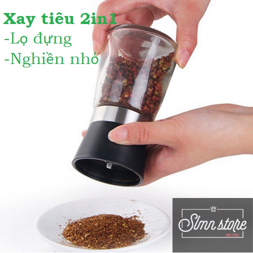 Dụng cụ xay tiêu cầm tay thủy tinh. SD1-Xaytieu-nho