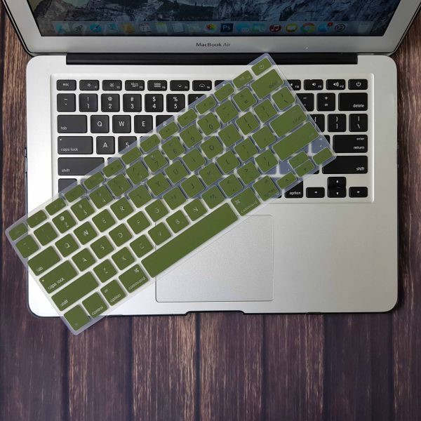 COMBO Ốp + Phủ Phím Macbook Xanh Rêu (Tặng Kèm Nút Chống Bụi + Bộ kẹp chống gãy sạc) | WebRaoVat - webraovat.net.vn