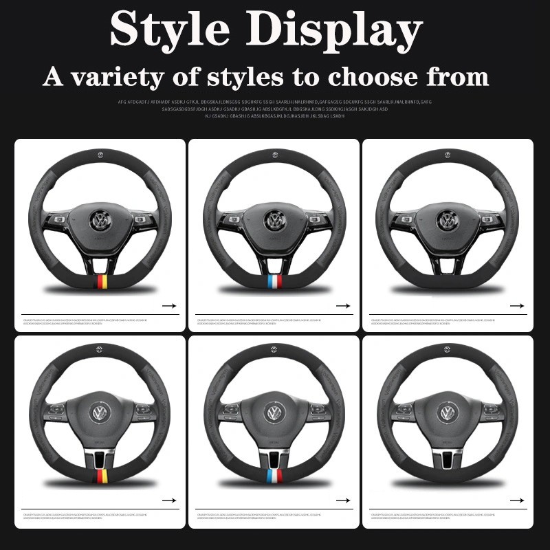 Vỏ Bọc Vô Lăng Xe Hơi Bằng Da In Logo Sợi Carbon Cho Volkswagen Vw Beetle Golf Jetta Passat Polo Tiguan Scirocco Vento Phaeton Bora