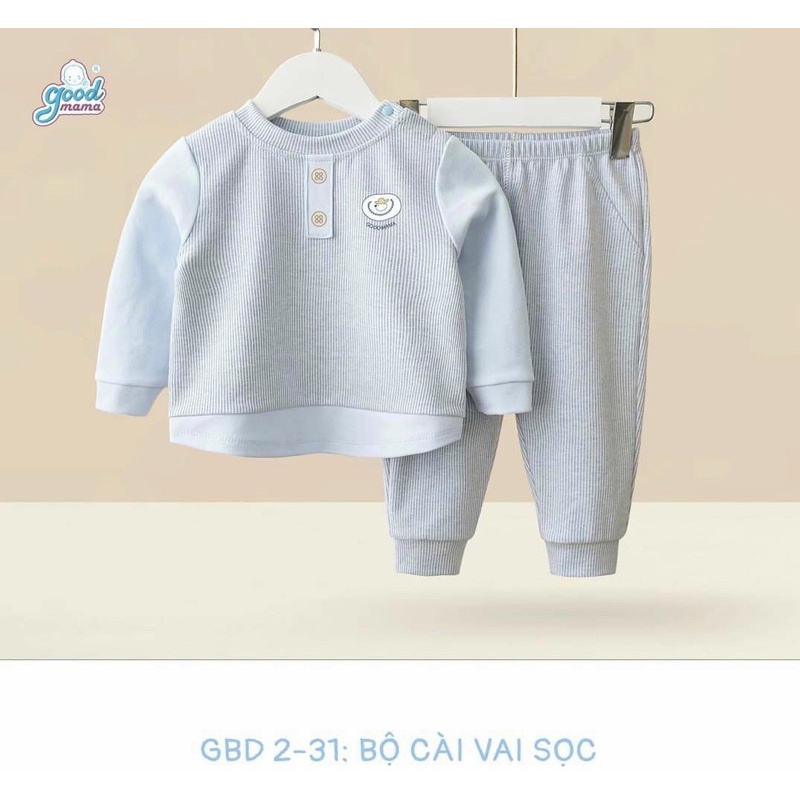 Bộ dài tay nỉ GoodMama mềm ấm cho bé