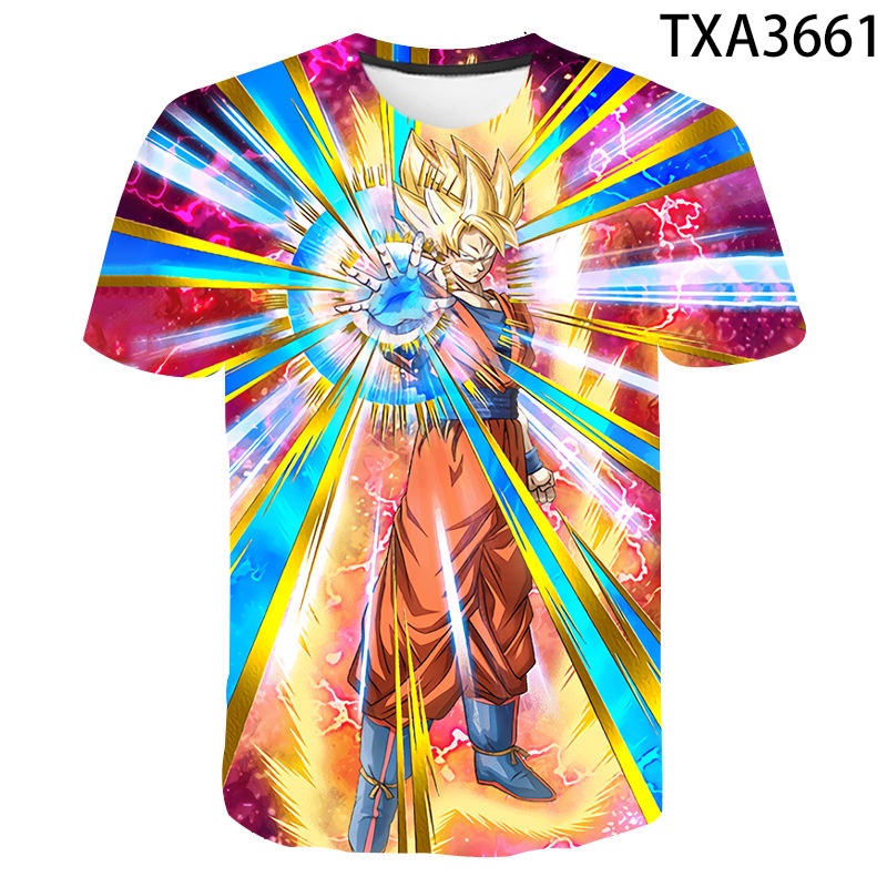 Áo Thun In Hình Dragonball HD 3D Thời Trang Mùa Hè 2023 Dành Cho Bé Trai Gái