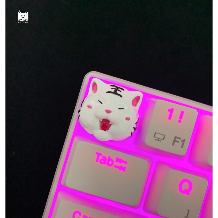 Nút bàn phím cơ hình hổ mắt híp màu trắng/ Resin keycap/ Keycap set/ Esc keycap/ Gift for gamer