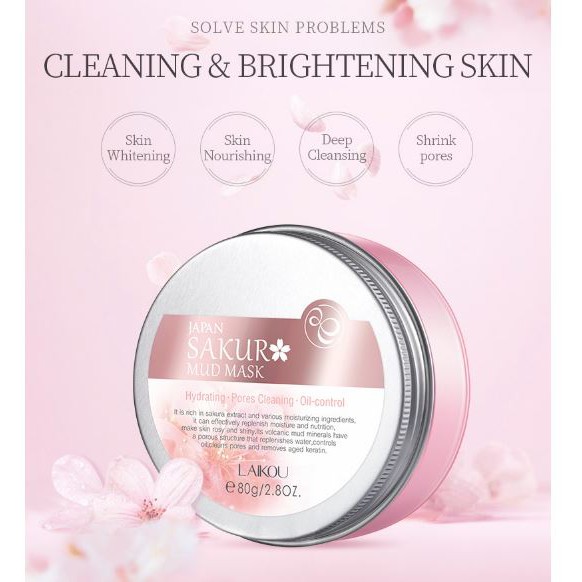 HỘP Mặt nạ đất sét hoa anh đào Sakura Mud Mask chính hãng Laikou