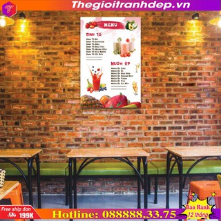 Bảng menu quán sinh tố, quán ăn vặt