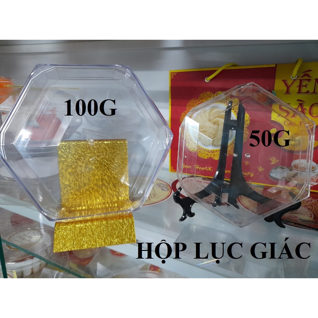 HỘP LỤC GIÁC 100G/50G MẪU MỚI ĐỰNG YẾN SÀO CAO CẤP - Phụ kiện yến sào Milotech